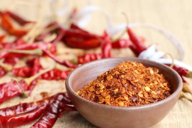 Kurutulmuş kırmızı biber ile