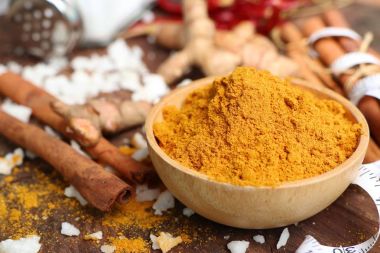 Curry powder and turmeric clipart