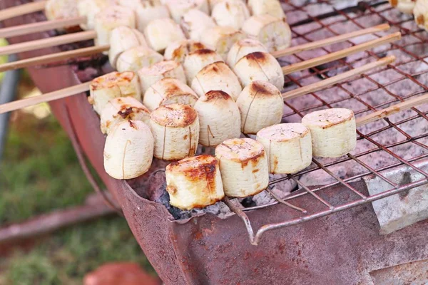 Grill banana at the market — Stock Photo, Image