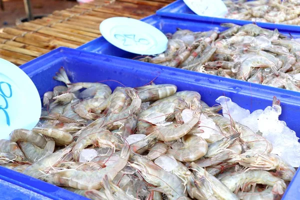 Camarão fresco no mercado — Fotografia de Stock