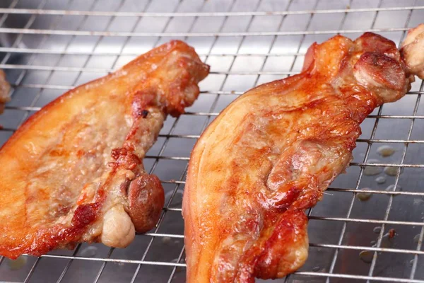 Fried pork at street food — Stock Photo, Image