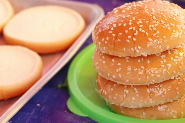 Hamburger pork at street food