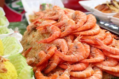 Karides kızarmış pilav sokak gıda