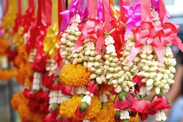 Jasmine garland in market — Stock Photo, Image