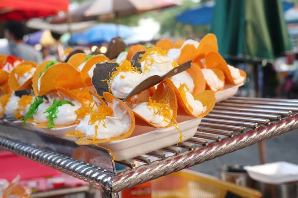 แพนเค้กกรอบไทย ครีมเครป — ภาพถ่ายสต็อก