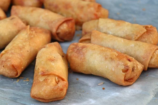 Spring rolls at street food — Stock Photo, Image