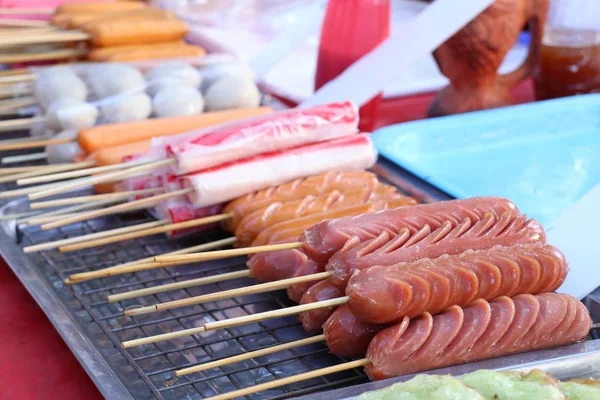 Sausage at street food — Stock Photo, Image