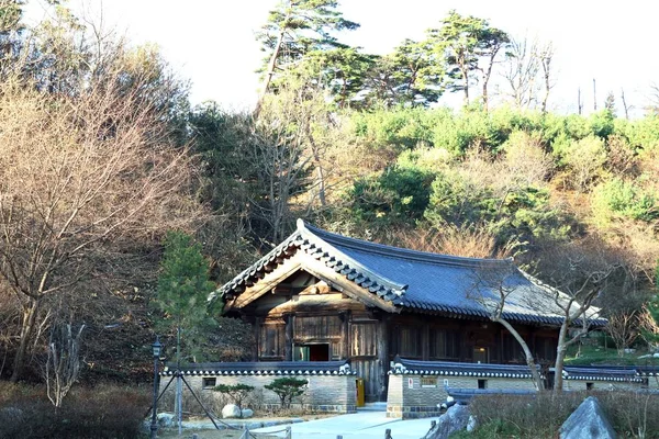 Arquitetura tradicional coreana telhado — Fotografia de Stock