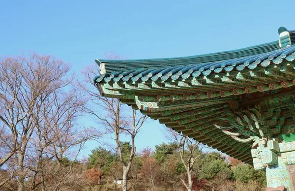 Techo de arquitectura tradicional coreana — Foto de Stock