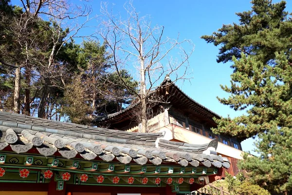 Techo de arquitectura tradicional coreana — Foto de Stock