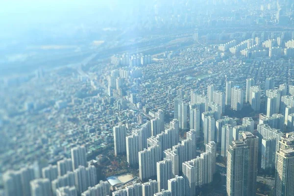 Paisagem vista superior azulada sul da Coréia — Fotografia de Stock
