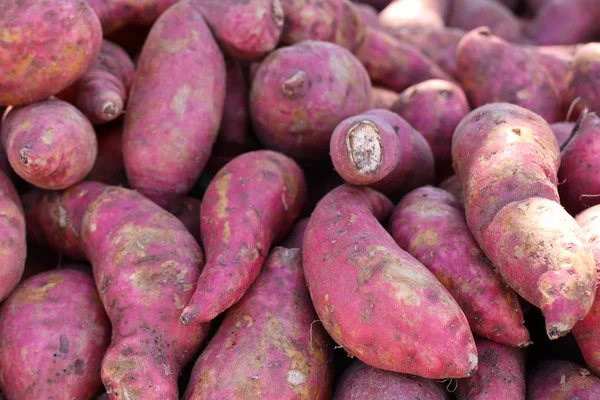 Zoete aardappel op straat eten — Stockfoto