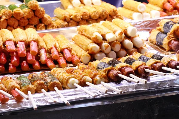 Kiełbasa street food korea — Zdjęcie stockowe