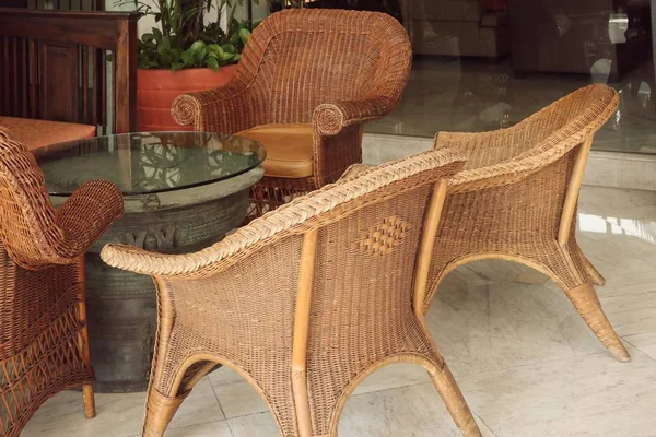 brown rattan wicker chair