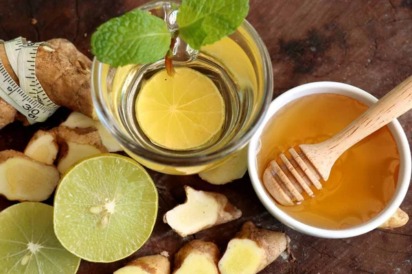 Ginger tea with honey lemon