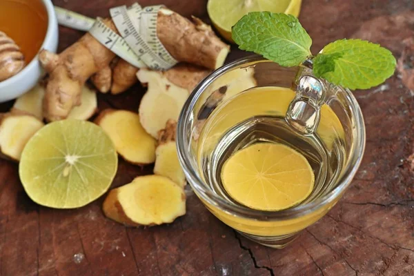 Ginger tea with honey lemon