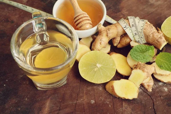 stock image Ginger tea with honey lemon