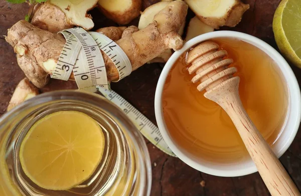 Ginger teh dengan lemon madu — Stok Foto