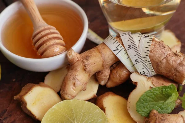 Ginger tea with honey lemon