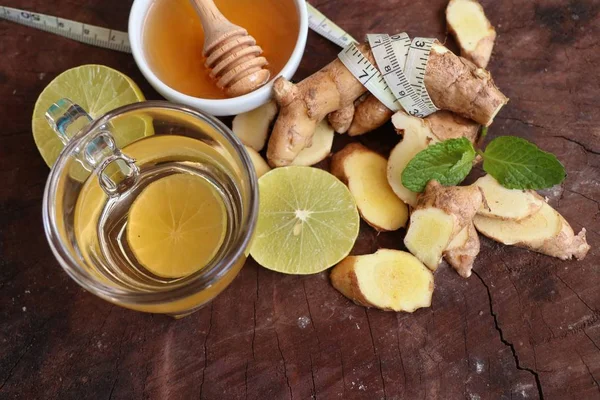 Ginger tea with honey lemon