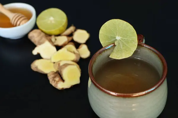 Ginger tea with honey lemon