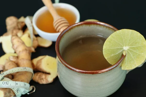 Ginger tea with honey lemon