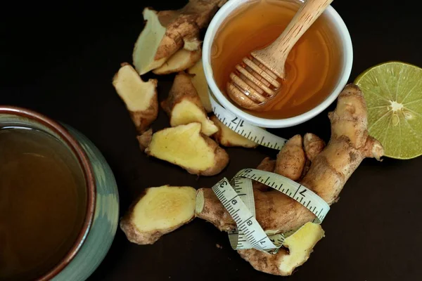 Ginger tea with honey lemon