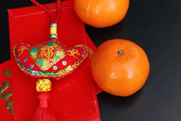 Čínský Nový rok dekorace oranžové ovoce — Stock fotografie