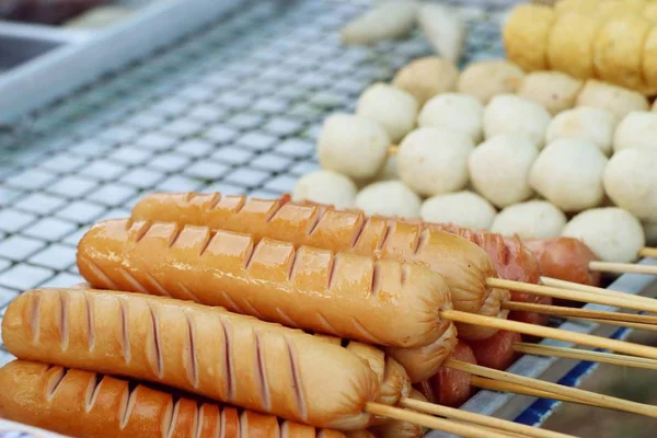 Sausage at street food — Stock Photo, Image
