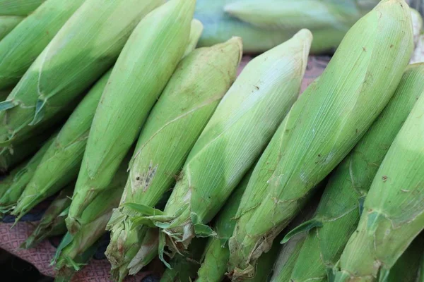 在市场的新鲜玉米 — 图库照片