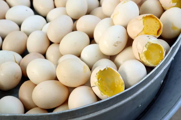 Boiled egg at street food — Stock Photo, Image