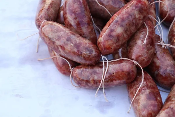 Sausages at street food — Stock Photo, Image