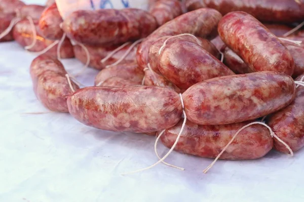 Sausages at street food — Stock Photo, Image