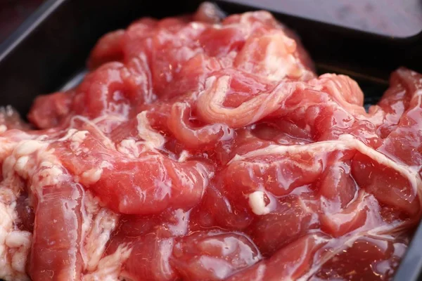 Carne di maiale fermentata per padella shabu — Foto Stock