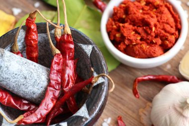 Chili köri ve malzemeler