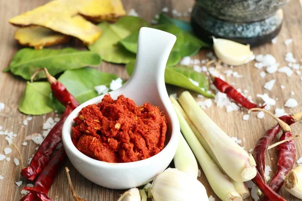 Chili curry och ingredienser — Stockfoto