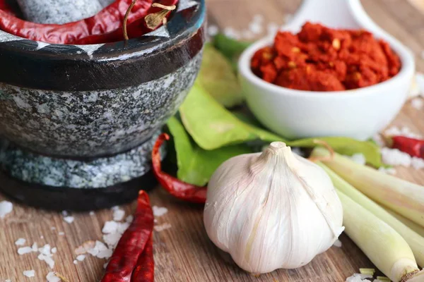 Chili curry och ingredienser — Stockfoto