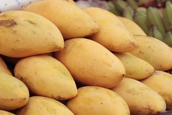 Rijpe mango op straat eten — Stockfoto