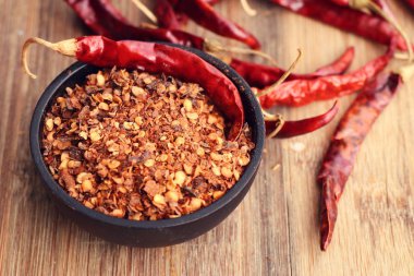 Kurutulmuş kırmızı biber ile