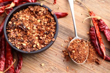 Kurutulmuş kırmızı biber ile