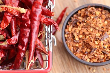 Kurutulmuş kırmızı biber ile