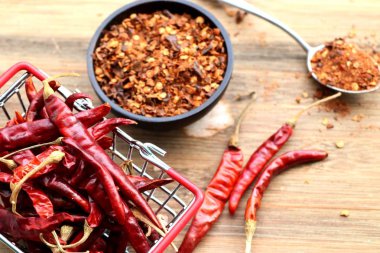 Kurutulmuş kırmızı biber ile