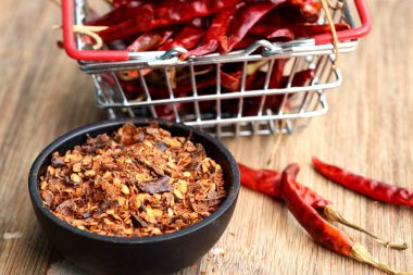 Kurutulmuş kırmızı biber ile