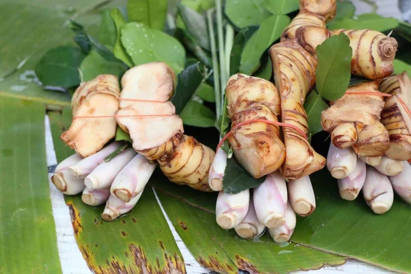 Lemongrass y galangal en el mercado — Foto de Stock