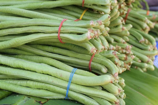 Long beans at market — Stock Photo, Image