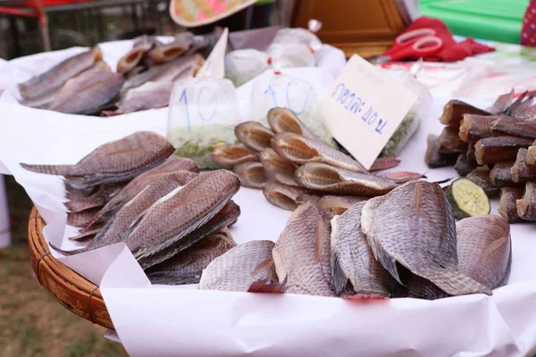 Dried fish at the market — Stock Photo, Image