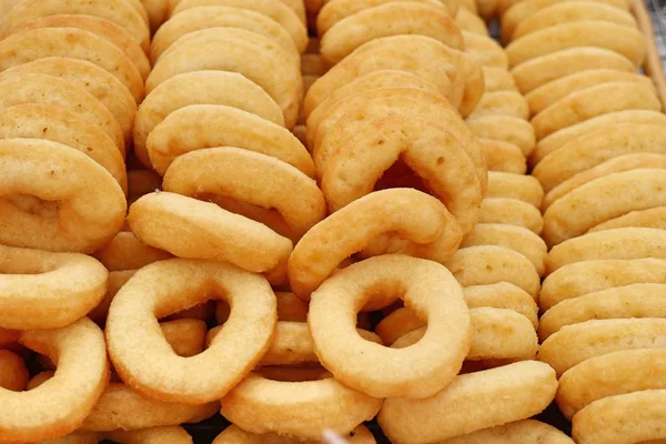 Donuts at street food — Stock Photo, Image