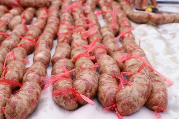 Sausages at street food — Stock Photo, Image