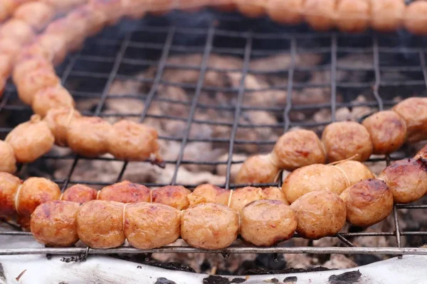BBQ sausages street food — Stock Photo, Image