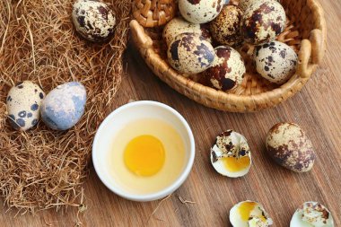 Yuvada bıldırcın yumurtası